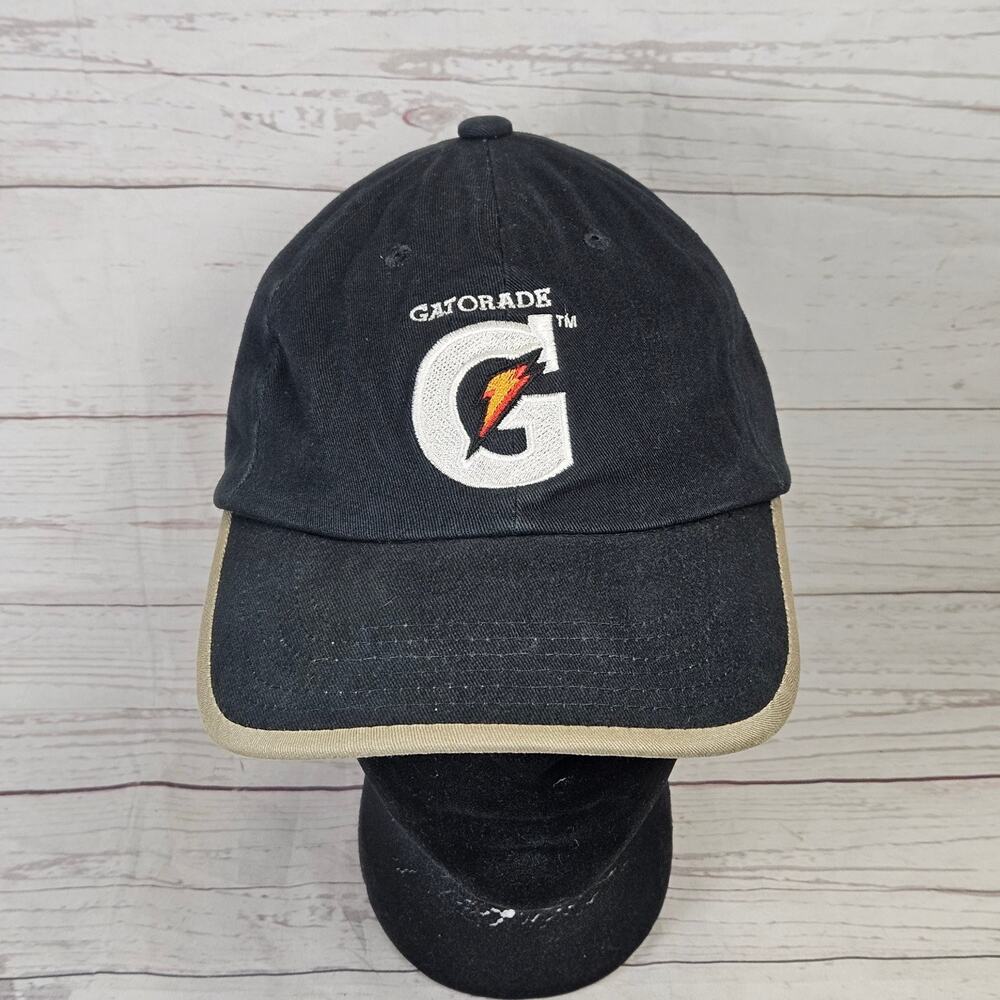 Gatorade Hat Baseball Cap Men's Adjustable Black Tan Embroidered Logo
